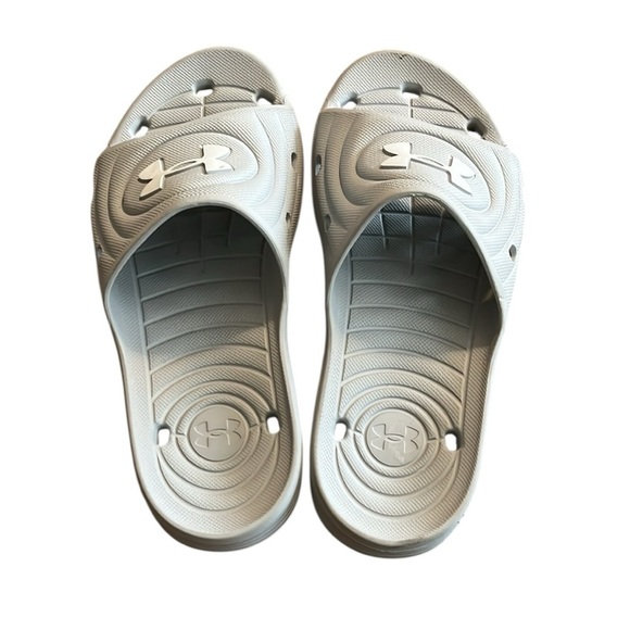Under Armour Grey Slide Sandals Size 7 - Picture 3 of 6